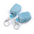 Light Blue Square Ceramic Bead Drop Earrings In Silver Tone - 50mm Drop - view 4