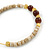 50mm Antique White Glass and Brown Ceramic Bead Large Hoop Earrings in Gold Tone - 70mm Drop - view 4