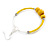 50mm Yellow Glass and Wooden Beads Hoop Earrings in Silver Tone - 75mm Drop - view 5