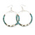 50mm Dusty Blue Glass and Ceramic Bead Large Hoop Earrings in Silver Tone - 75mm Drop - view 4