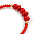 55mm Large Red Glass/ Wood Bead Hoop Earrings In Gold Tone Metal - 80mm Drop - view 4