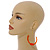 50mm Large Orange Glass, Acrylic Bead Hoop Earrings in Gold Tone - 75mm Drop - view 3