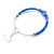 55mm Blue Glass Bead Hoop Earrings in Silver Tone - 80mm Drop - view 8