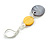 Yellow/ Grey Black Shell Bead Drop Earrings In Silver Tone - 55mm L - view 5