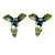 20mm Green/ Blue Berry Clip On Earrings in Gold Tone - view 6