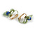 20mm Green/ Blue Berry Clip On Earrings in Gold Tone - view 4