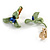 20mm Green/ Blue Berry Clip On Earrings in Gold Tone - view 5