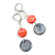 Red/ Grey Black Shell Bead Drop Earrings In Silver Tone - 55mm L - view 3