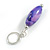 Candy Style Oval Glass Bead Drop Earrings In Silver Tone in Purple Shades - 50mm L - view 5