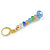 Multicoloured Glass Bead Linear Long Earrings in Gold Tone - 60mm L - view 5