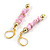 Light Pink Stone Nugget Linear Drop Earrings in Gold Tone - 60mm L - view 6