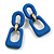 Blue Acrylic Geometric Drop Earrings - 50mm Long - view 2
