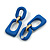 Blue Acrylic Geometric Drop Earrings - 50mm Long - view 4