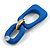 Blue Acrylic Geometric Drop Earrings - 50mm Long - view 5
