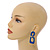 Blue Acrylic Geometric Drop Earrings - 50mm Long - view 3
