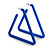 Large Blue Triangular Hoop Style Earrings - 65mm Tall