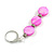 Pink Shell and Grey Glass Bead Drop Earrings in Silver Tone - 60mm L - view 4