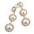 Party/Prom/Wedding Clear Crystal Triple Faux Pearl Bead Drop Earrings - 75mm Long - view 4