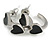15mm Small Black Enamel Heart Hoop Huggie Earrings in Silver Tone - view 4