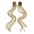 Statement Party Style Crystal Chain Extra Long Earrings in Gold Tone/ 14cm Drop - view 9