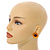 25mm Orange Gold Crystal Sunflower Stud Earrings - view 3