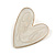 35mm Tall/ Large Milky White Enamel Asymmetric Heart Earrings in Gold Tone - view 4