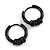 18mm D/ Minimalist Small Sleeper Hoop Huggie Earrings in Black Tone Suitable for Men/Women