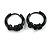 18mm D/ Minimalist Small Sleeper Hoop Huggie Earrings in Black Tone Suitable for Men/Women - view 4