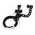1Pcs Single Dangle Cross and Chain Charm Hoop Huggie Earring for Men/Women/Unisex In Black Tone/ 18mm D - view 5