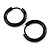 Minimalist Small Sleeper Hoop Huggie Earrings in Black Tone Suitable for Men/Women/18mm D - view 2