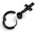 1Pcs Single Dangle Cross Charm Hoop Huggie Earring for Men/Women/Unisex In Black Tone/ 18mm D - view 7
