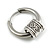 1Pcs Single Round Etched Bead Charm Hoop Huggie Earring for Men/Women/Unisex In Silver Tone/ 18mm D - view 3