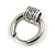 1Pcs Single Round Etched Bead Charm Hoop Huggie Earring for Men/Women/Unisex In Silver Tone/ 18mm D - view 4
