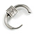1Pcs Single Round Etched Bead Charm Hoop Huggie Earring for Men/Women/Unisex In Silver Tone/ 18mm D - view 5
