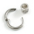 1Pcs Single Round Etched Bead Charm Hoop Huggie Earring for Men/Women/Unisex In Silver Tone/ 18mm D - view 6