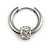 1Pcs Single Round Crystal Ring Charm Hoop Huggie Earring for Men/Women/Unisex In Silver Tone/ 18mm D - view 2