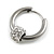 1Pcs Single Round Crystal Ring Charm Hoop Huggie Earring for Men/Women/Unisex In Silver Tone/ 18mm D