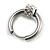 1Pcs Single Round Crystal Ring Charm Hoop Huggie Earring for Men/Women/Unisex In Silver Tone/ 18mm D - view 4