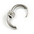 1Pcs Single Round Crystal Ring Charm Hoop Huggie Earring for Men/Women/Unisex In Silver Tone/ 18mm D - view 5