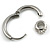 1Pcs Single Round Crystal Ring Charm Hoop Huggie Earring for Men/Women/Unisex In Silver Tone/ 18mm D - view 6