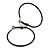 Black Enamel Slim Hoop Earrings/ Medium Size/ 40mm D - view 10