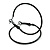 Black Enamel Slim Hoop Earrings/ Medium Size/ 40mm D - view 11
