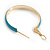30mm D/ Wide Light Blue Enamel Hoop Earrings In Gold Tone/ Small Size - view 6