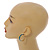 30mm D/ Wide Light Blue Enamel Hoop Earrings In Gold Tone/ Small Size - view 3