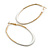 60mm Tall/ Gold Tone with White Enamel Oval Hoop Earrings/ Large Size - view 7