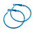 40mm D/ Light Blue Enamel Slim Hoop Earrings - view 9