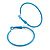 40mm D/ Light Blue Enamel Slim Hoop Earrings - view 12