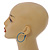 40mm D/ Light Blue Enamel Slim Hoop Earrings - view 14