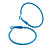 40mm D/ Light Blue Enamel Slim Hoop Earrings