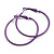 40mm D/ Purple Enamel Slim Hoop Earrings - view 9